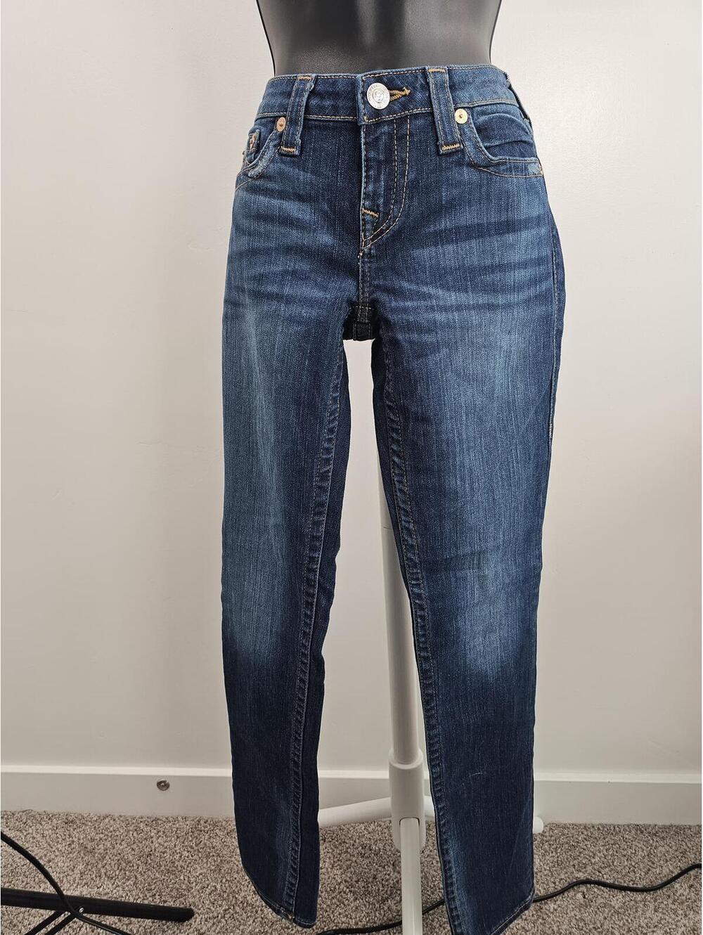 True Religion Women's Size 29 Skinny Jeans Blue Denim Made in USA